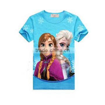 Blue color frozen t-shirt, girl summer girl skirt