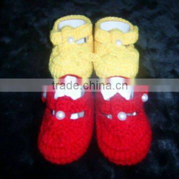 100%cotton hand infant crochet booties baby 3D wholesale sock