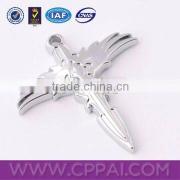 Sword shape charming brightness embossed custom metal pendant