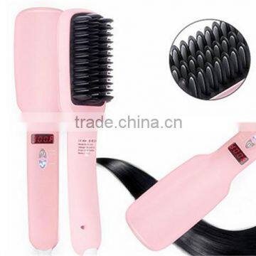 2 in1 Anion Straight Comb Auto LCD Brush Hair Straightener Iron Straightening Irons Negative Ions Hair Straight Brush