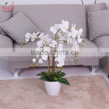 factory customized new design artificial plant white butterfly orchid flower with pot