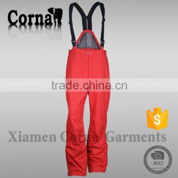 2015 new arrival winter warm keeping elastic belt ski pants red windproof men fashion pants