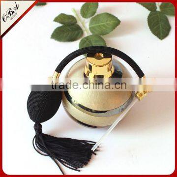 Handmade Luxury European Style Creative Air Bag Golden Glass Perfume Bottle,Round Empty Gasbag Spray Glass Bottle 100ml photo-3