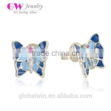 Silver 925 All Types Of New Design Custom Made Enamel Wholesale Earrings