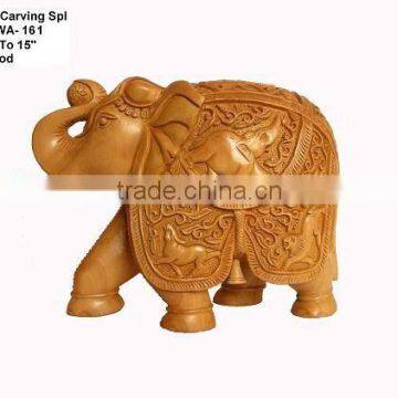 Wooden elephant sculpture animal sculpture