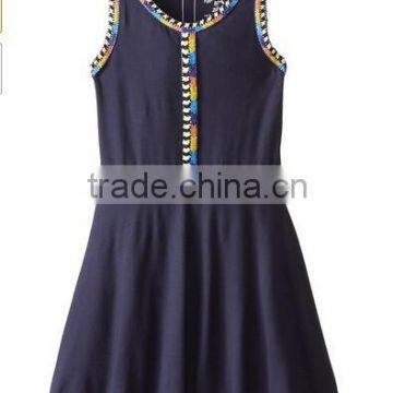 2015 Fashion New Summer Girls' Dress Princess Dress For Girl Sleeveless Casual Jeans Baby Girl Party Wear Dresses Children