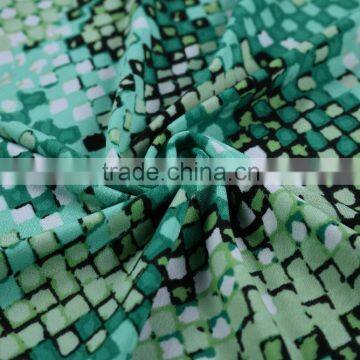 New Products 2016 Soft Printing Cristal Ramie Polyester Stretch ITY Fabric