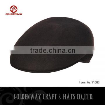 Custom cheap promitional black color fashion Leisure wool Ivy cap hat for men