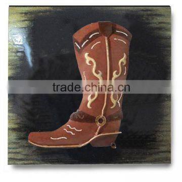 Metal western cowboy boot wall decoration