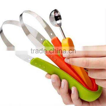 Colorful Folding Ice Cream Steel Peeler Metal Fruit Scoop photo-2