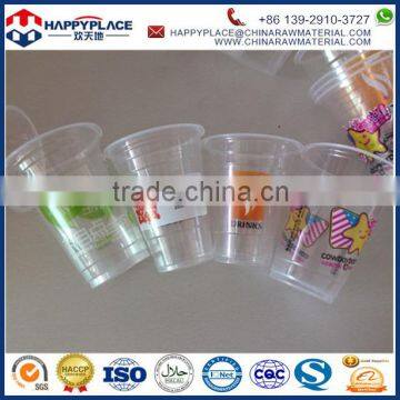 PET Plastic Type and Plastic Material disposable juice cup, 12oz disposable logo plastic cups