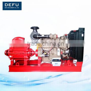 Horizontal multistage centrifugal water pump with vacuum assisted system