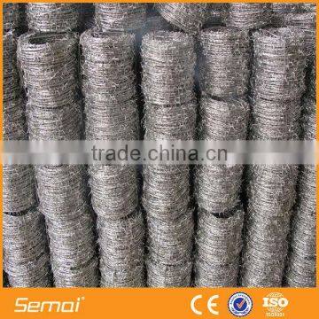 BWG 12 /14/16 Electro galvanized barbed wire/PVC coated barbed wire/barb wire fencing(Anping Factory)