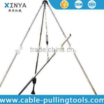 Aluminum Alloy Tubular Tripod Gin Pole With Manual Winch