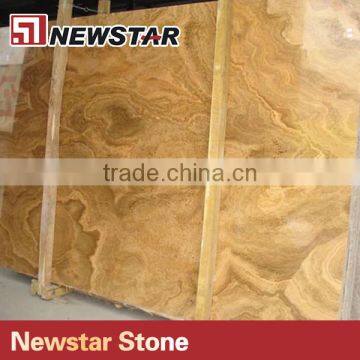Newstar Polish Golden Yellow Wooden Marble Slab For Family Decoration photo-3