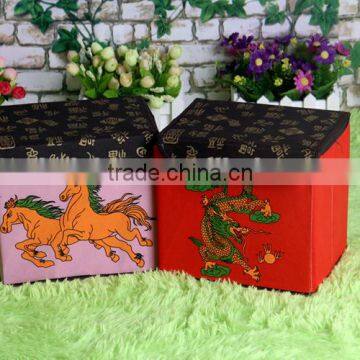 N497 Household Non Woven Box Foldable Storage Box Retro Chinese Pattern Home Storage Organization photo-5