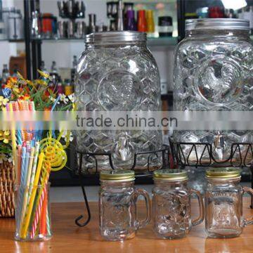 8L Classical Glass Beverage Container With Mason Jar photo-2