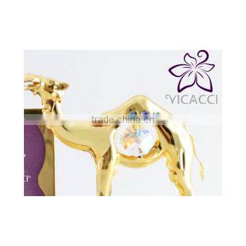 24K Gold Plated Two Camel With Photo Frame With Swarovski Crystals photo-5