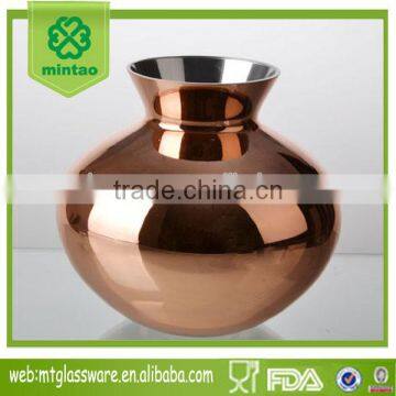 Hand Made Cheap Cute Mini Color Electroplate Glass Vase Style