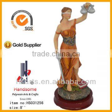 8" Resin Bronze Finish Lady Justice Sculpture Statue