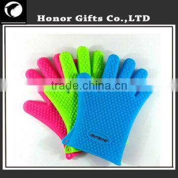 2015 Food Grade BBQ Kitchen Cooking Silicone Oven Gloves With Fingers photo-4