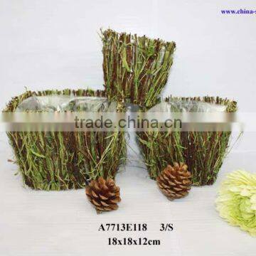 rattan flower pot for autumn decor