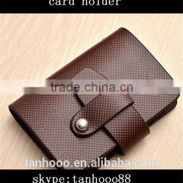 OEM promotional unique gift leather credit card holders ,fashion&foldable&square wholesale leather gift card holders