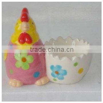 hot sale ceramic chicken candle holder for easter decoration