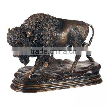 Garden decoration metal sculpture life size bronze buffalo statue for sale