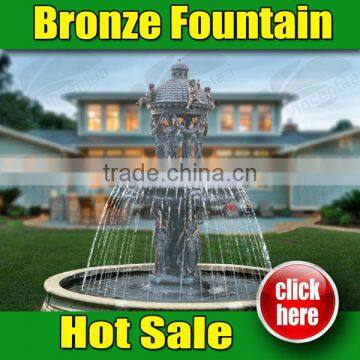 2015 hot sale mordern home decor bronze outside water fountain