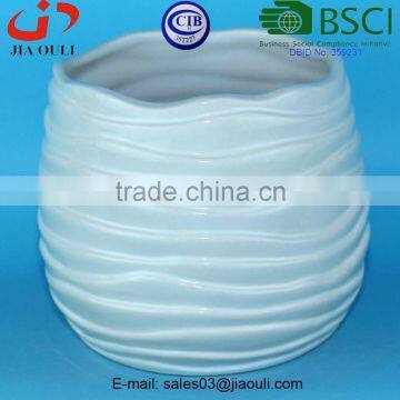 BSCI Audit Factory Decorative Colourful Ceramic Wavy Surface Design Planter, Glazed Ceramic Flower Pot photo-6