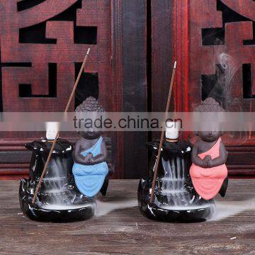 Creative The Little Monk Censer Backflow Incense Burner For Home Decor