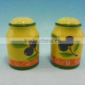 GRAPE YELLOW PORCELAIN SALT & PEPPER SHAKER