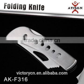 Stainless steel folding multi function camping knife