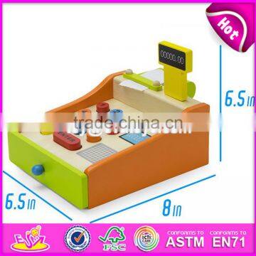 New Design Interactive Pretend Play Wooden Calculator Toy Cash Register for Children W10A063 photo-4