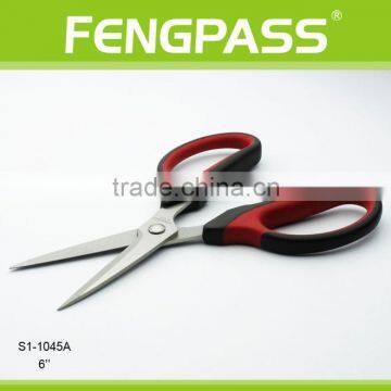 S1-1045A 6" 2Cr13 Stainless Steel Blade With PP+TPR Plastic Handle Plastic Scissor photo-4