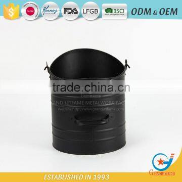 Fireplace Accessories Ash Coal Bucket Powder Coated Black Fire Coal Metal Ash Bucket photo-3