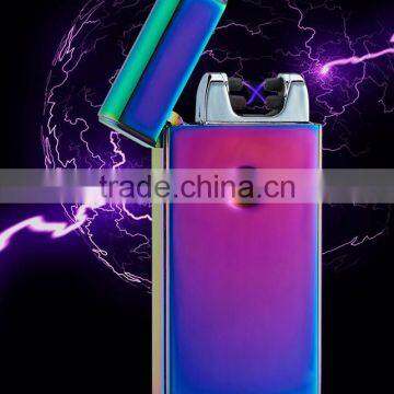 2017 Best sale electric plasma arc lighter tesla dual beam lighter Windproof Lighter