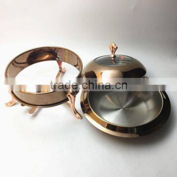 26cm Rose Gold Plated Stainless Steel Chafing Dish for Banquet Hot Sale Chafing Dish photo-3
