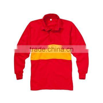 OEM Uniforms Factory Long Sleeve Navy/grey Striped School Unisex Blouse Sports Rugby Shirt Polo