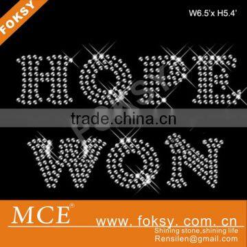 strass design for dresses hope letters wholesale