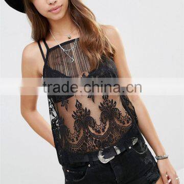 Square Neck Lace Cami Top Lace Cami photo-3