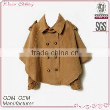 ladies double breasted cloak style korean coat