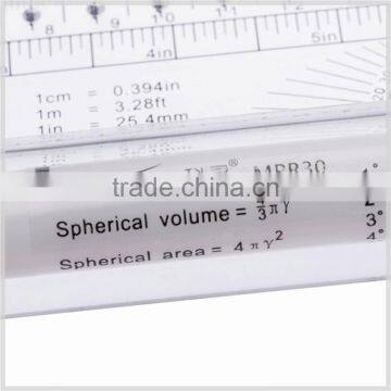 Kearing Transparent Plastic Parallel Rolling Ruler Measuring Tool Engineer Scale Ruler 30 cm & 12'' With Protractor Math#MPR30 photo-5