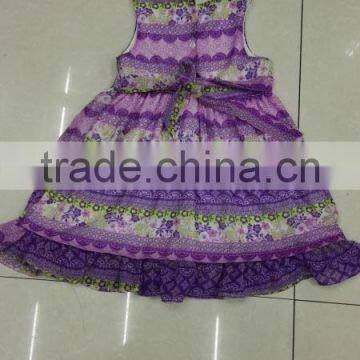 Yiwu Stocks Lots Girl's Colorful Fashion Printed Dress photo-6