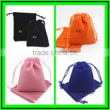 cheap velvet drawstring spout pouch bag customized velvet jewellery pouch bag/jewelry pouch wholesale