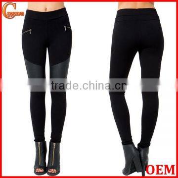 Elasticized waistband skinny PU legging sexy fancy legging for ladies