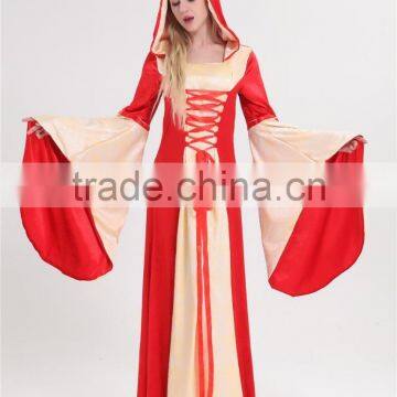 walson clothes apparel Medieval Dress Game Thrones Red Hooded Gown Costume Renaissance Fancy Dress