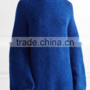High Quality Royal Blue Knitted Wool Cashmere Sweater Women's photo-2