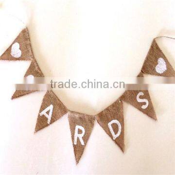 Cards White Heart Shabby Vintage Hessian Burlap Wedding Photo Prop Bunting Only photo-2